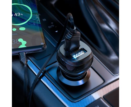 Car charger Hoco Z40 Superior Dual Port + MicroUSB black Telefonu lādētāji 12v Automašīnām