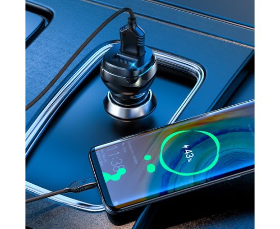Car charger Hoco Z40 Superior Dual Port + MicroUSB black Telefonu lādētāji 12v Automašīnām