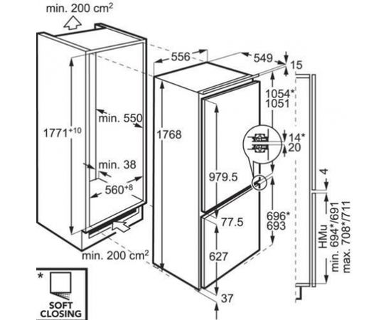 AEG SCE81826TF iebūvējamais ledusskapis