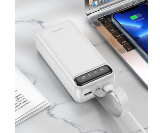 (Ir veikalā) Borofone BJ14B Freeway 30000mAh Power Bank White