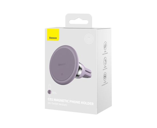 Автомобильный держатель телефона Baseus C01 Magnetic Air Vent фиолетовый SUCC000105