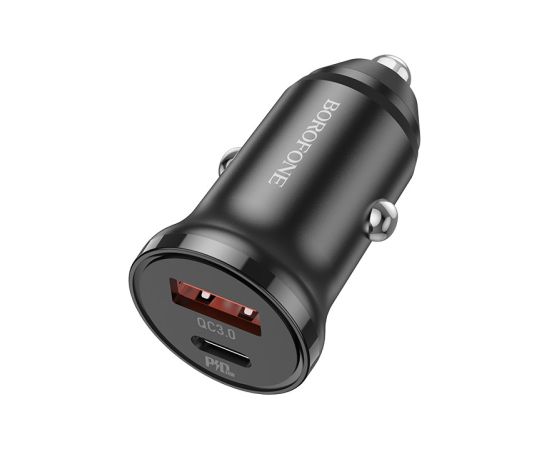 Автомобильная зарядка Borofone BZ18A USB-A/Type-C PD20W+QC3.0 черная