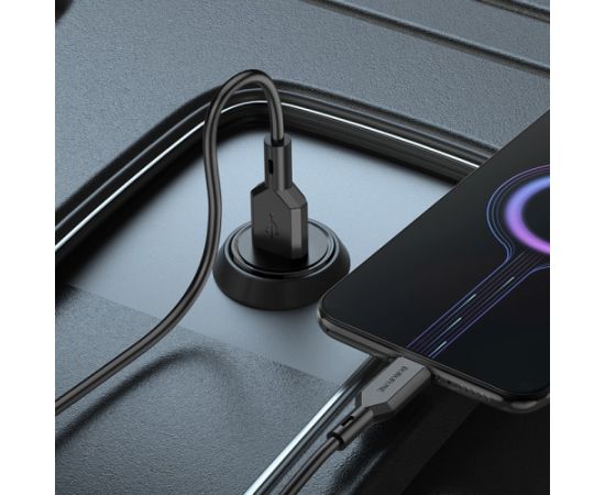 Автомобильная зарядка Borofone BZ18 Quick Charge 3.0 18W + MicroUSB черная