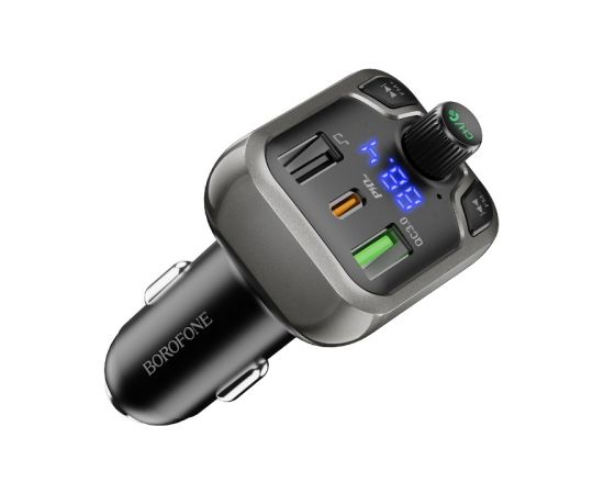 Transmitter Borofone BC38 Flash Energy PD20W+QC3.03 bluetooth MP3 player / FM modulator (hands free,LCD, 2xUSB, 1xUSB Type-C charger) black