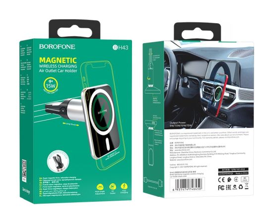 Car charger-holder Borofone BH43 Xperience Magsafe 15W magnetic ,black
