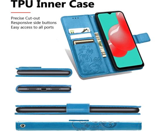 Case Flower Book Samsung A037 A03s dark blue