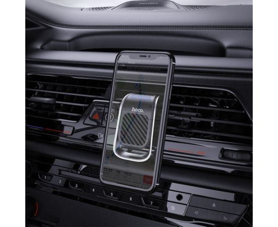 Car phone holder Hoco CA74 for using on ventilation grille, magnetic, black-silver