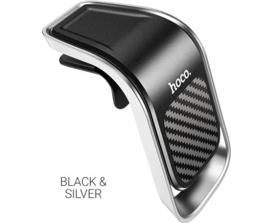 Aвтомобильный держатель телефона HOCO CA74, крепится на решетку вентиляции, магнитный, черный-серый