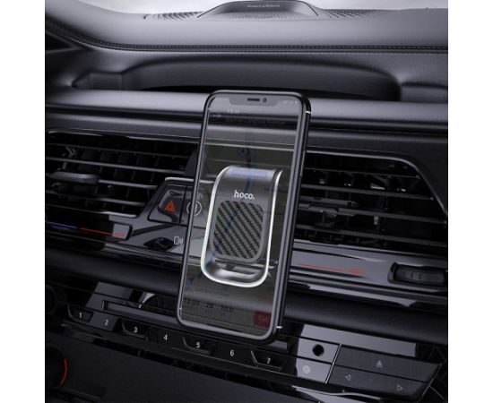 Aвтомобильный держатель телефона HOCO CA74, крепится на решетку вентиляции, магнитный, черный-серый
