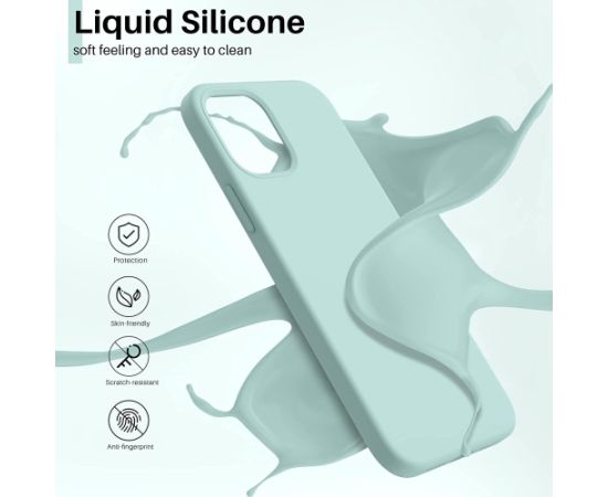 Чехол Liquid Silicone 1.5mm Apple iPhone 12 mini цвет мяты