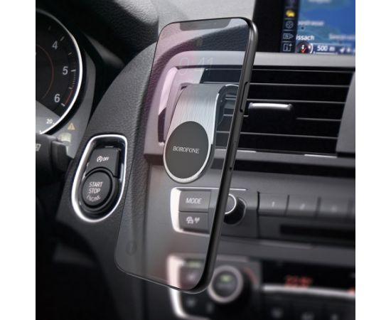 Car phone holder Borofone BH10, for using on ventilation grille, magnetic fixing, black