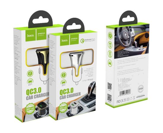 Автомобильная зарядка Hoco Z31 Quick Charge 3.0 (3.4A) с 2 USB разъемами черный Автомобильные зарядные устройства