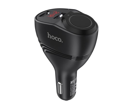 Car charger Hoco Z34 with 2 USB connectors (3.1A)  with LED display black Telefonu lādētāji 12v Automašīnām