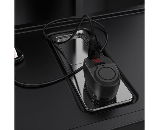 Car charger Hoco Z34 with 2 USB connectors (3.1A)  with LED display black Telefonu lādētāji 12v Automašīnām