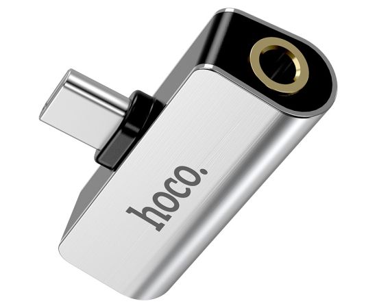 Adapter Hoco LS26 from Type-C to Type-C + 3,5mm silver Adapteri