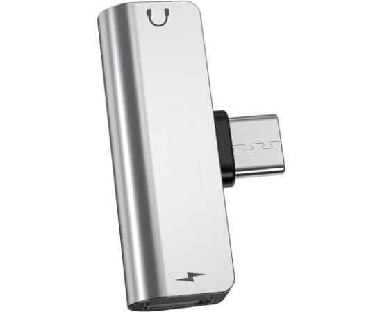 Adapter Hoco LS26 from Type-C to Type-C + 3,5mm silver Adapteri
