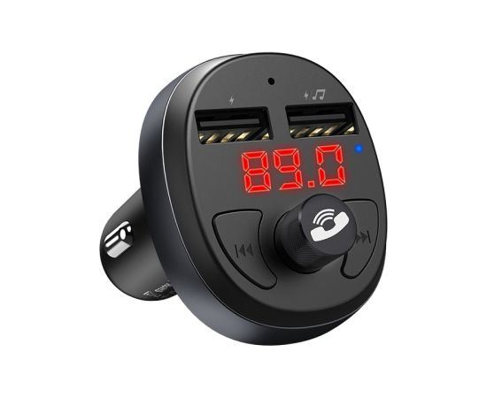 Transmitter Hoco E41 Bluetooth MP3 player / FM modulator (hands free, microSD, SD, 2xUSB, LCD, 3.1A charger) Auto FM Transmiteri un Carplay ierīces