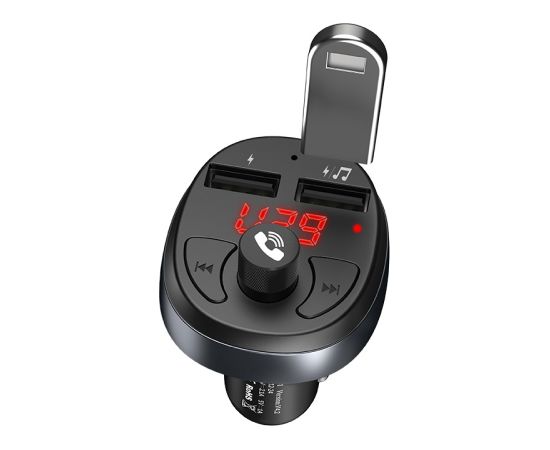 Transmitter Hoco E41 Bluetooth MP3 player / FM modulator (hands free, microSD, SD, 2xUSB, LCD, 3.1A charger)