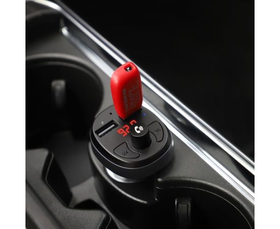 Transmitter Hoco E41 Bluetooth MP3 player / FM modulator (hands free, microSD, SD, 2xUSB, LCD, 3.1A charger) Auto FM Transmiteri un Carplay ierīces