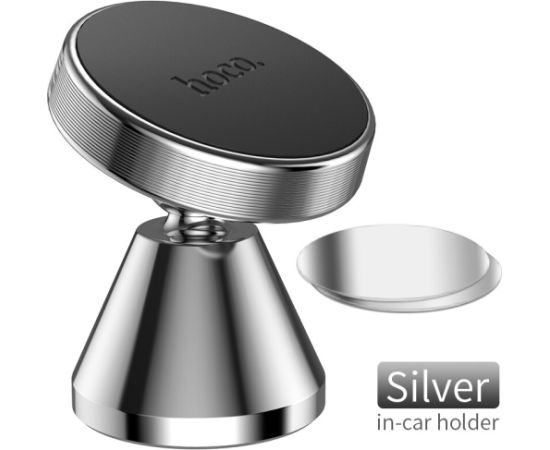 Car phone holder Hoco CA46, dashboard mounting, magnetic fixing, silver Telefonu Turētāji Auto Velo Moto