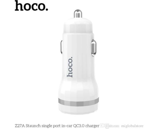 Автомобильная зарядка HOCO Z27A Staunch Quick Charge  3.0 (3.1A) белая