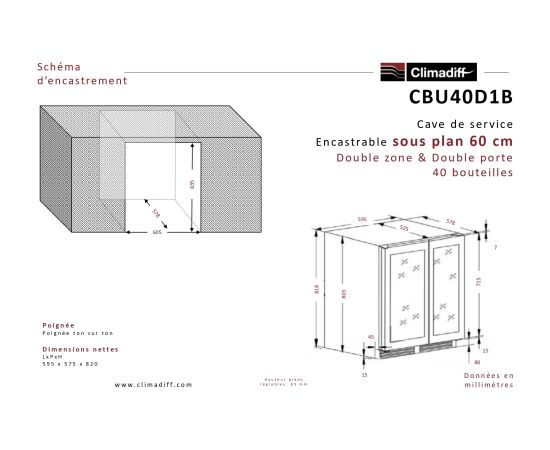 Wine cellar Climadiff CBU40D1B