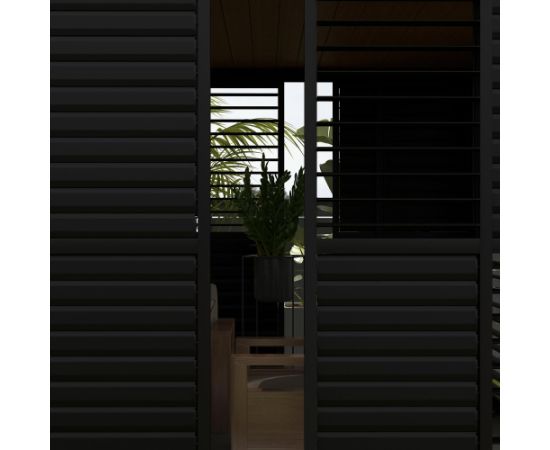 Louver sliding wall for gazebo MIRADOR-111 4m, dark grey