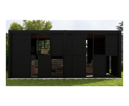 Louver sliding wall for gazebo MIRADOR-111 4m, dark grey