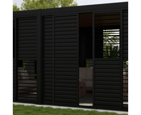 Louver sliding wall for gazebo MIRADOR-111 4m, dark grey