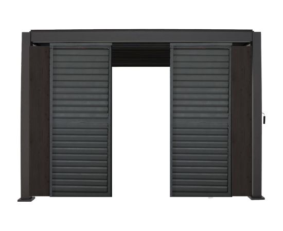 Middle panel of louvers wall for gazebo MIRADOR-111, blackish brown wood looking