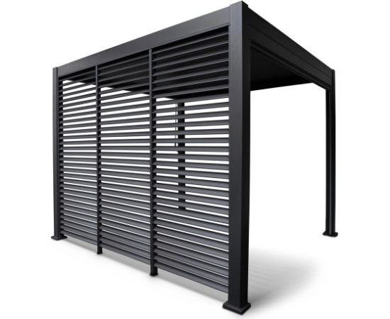 Louvers wall for gazebo MIRADOR-111 4m, dark grey