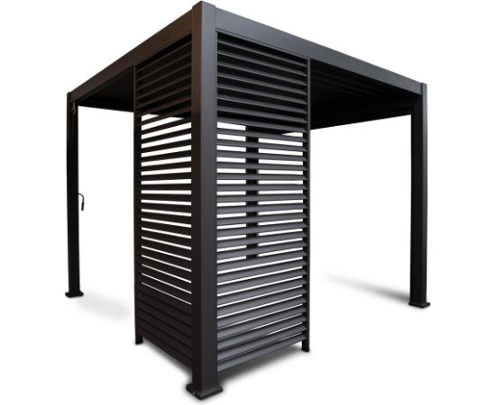 Louvers wall for gazebo MIRADOR-111 4m, dark grey