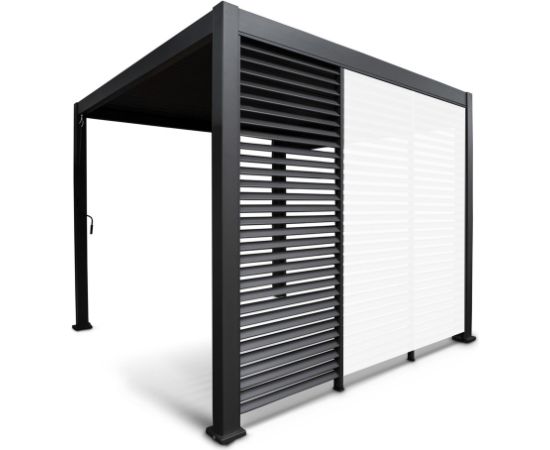 Louvers wall for gazebo MIRADOR-111 4m, dark grey