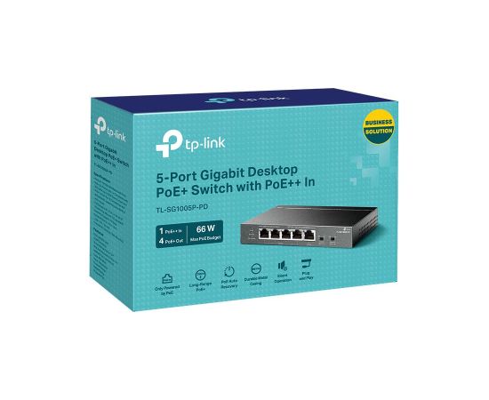 Switch TP-LINK TL-SG1005P-PD Desktop/pedestal 5x10Base-T / 100Base-TX / 1000Base-T PoE+ ports 5 TL-SG1005P-PD