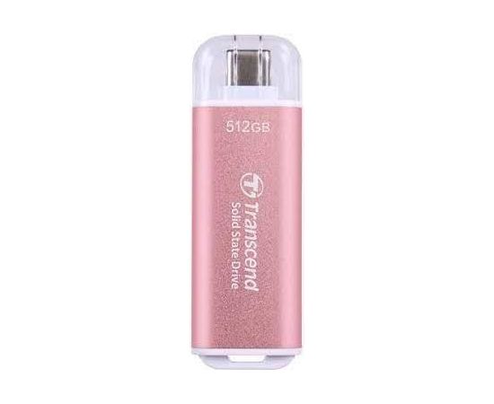 External SSD TRANSCEND ESD300 512GB USB-C 3D NAND Write speed 950 MBytes/sec Read speed 1050 MBytes/sec TS512GESD300P