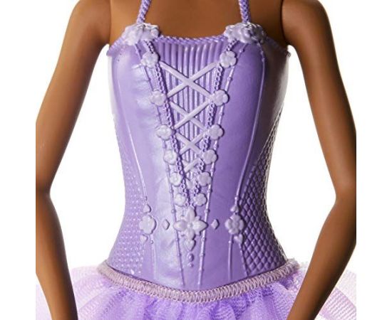 Mattel Lalka Barbie Barbie Barbie GJL61 - lalka baleriny (afroamerykańska) w stroju baleriny z tutu i pointe, zabawki od 3 lat