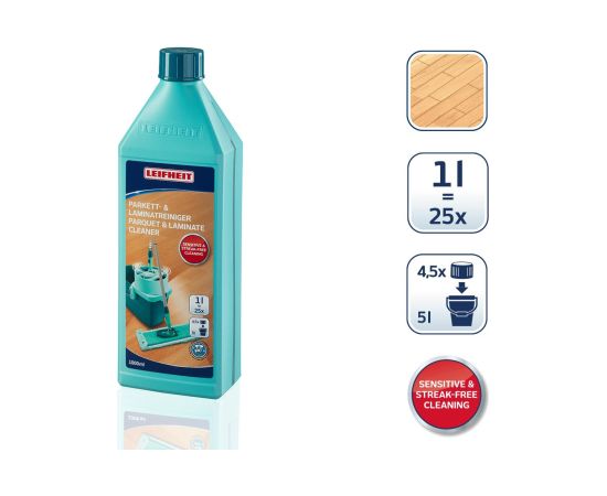 LEIFHEIT Lamināta un parketa mazgāšanas līdzeklis koncentrāts Parquet/Laminate Cleaner 1L