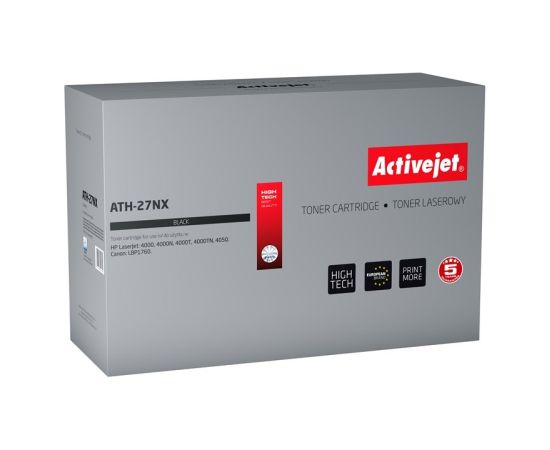 Activejet ATH-27NX Toner Cartridge (replacement for HP 27X C4127X, Canon EP-52; Supreme; 11300 pages; black)
