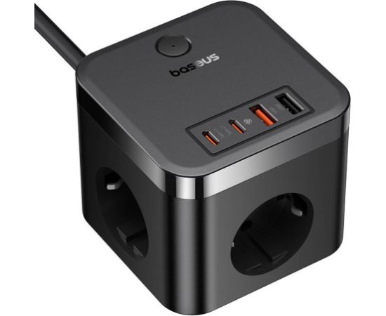Wall charger Baseus PowerCombo 3AC+2U+2C 30W, 1.5m (black)