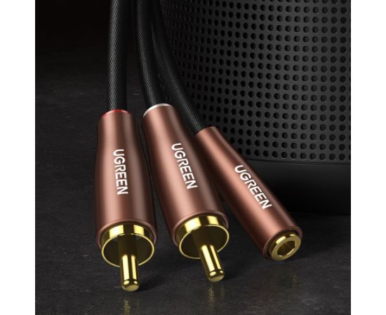 Ugreen audio cable 3,5 mm mini jack (female) - 2RCA (male) 5m brown (AV198 60988)