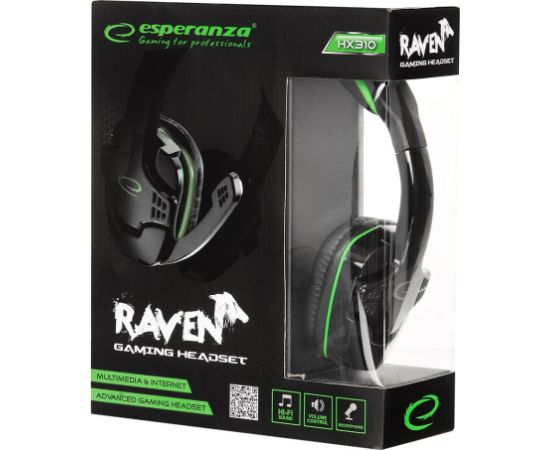 Esperanza EGH310G Headphones with microphone Headband Black, Green