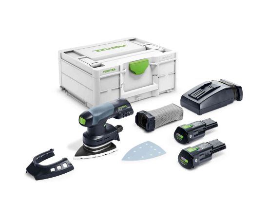 Akumulatora trīsstūra slīpmašīna Festool DTSC 400 3,0 I-Set;  18 V; 2x3,0 Ah akum.