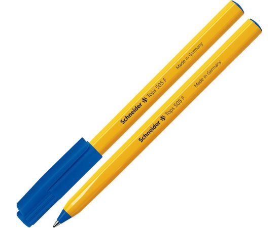 Lodīšu pildspalva SCHNEIDER 505 F 0.7mm, dzeltens korpuss, zila tinte ( Gab. x 50 )