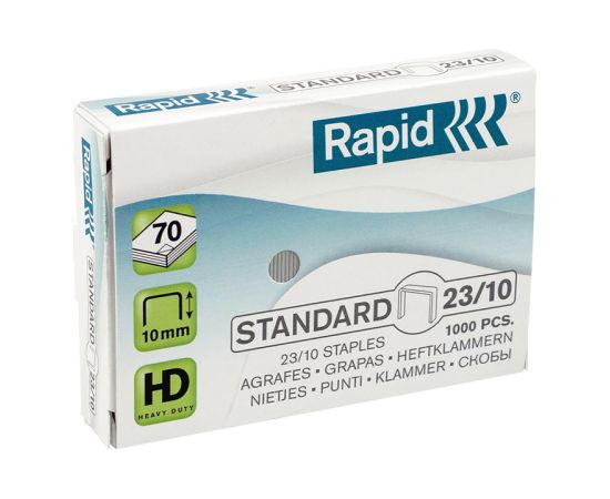 Skavas Rapid, Standard, 23/10, 1000 skavas/kastītē, lieljaudas skavas līdz 70 papīra loksnēm ( Iepak. x 2 )