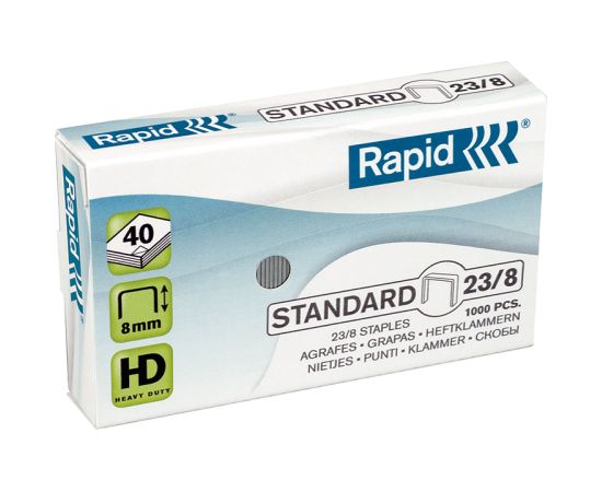 Skavas Rapid, Standard, 23/8, 1000 skavas/kastītē ( Iepak. x 2 )