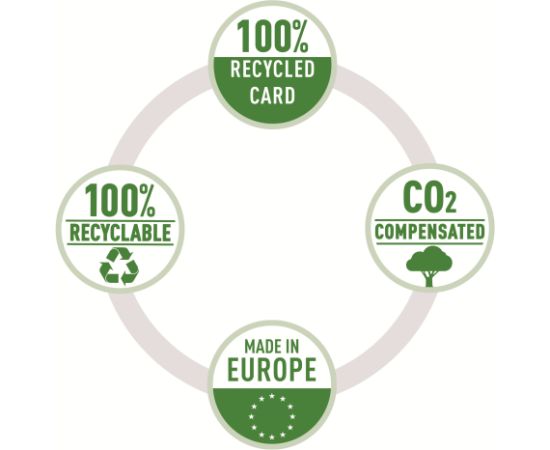 Mape-reģistrs ESSELTE No1 CO2 Neutral, A4, kartons, 75 mm, zilā krāsā