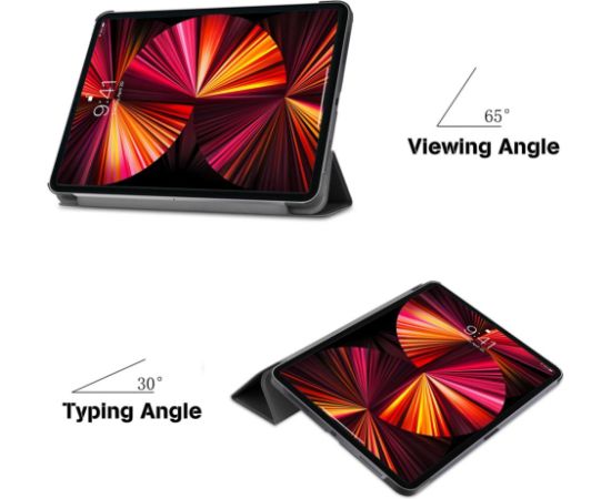 iLike Galaxy Tab S9 Plus 12.4 X810 / X816B/ X818N Tri-Fold Eco-Leather Stand Case  Black