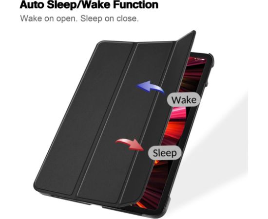 iLike Galaxy Tab S9 11 X710 / X716B / X718U Tri-Fold Eco-Leather Stand Case  Black