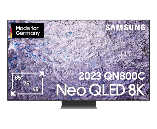 SAMSUNG Neo QLED GQ-85QN800C, QLED television - 85 - black/silver, 8K/FUHD, twin tuner, HDR, Dolby Atmos, 100Hz panel
