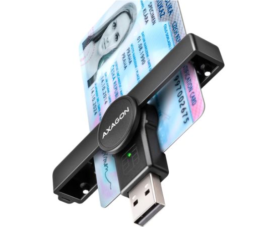 Axagon Foldable pocket USB-A contact Smart / ID card reader.